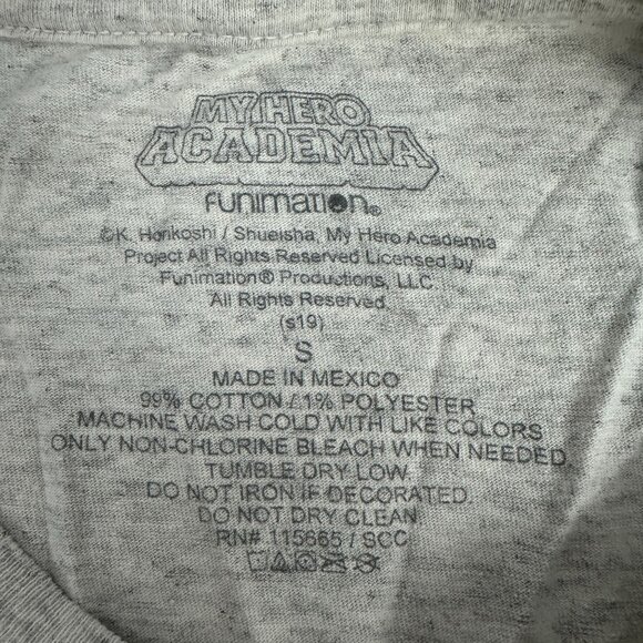 My Hero Academia Todoroki Graphic Tee Size Small Funimation Light Gray - Picture 4 of 4